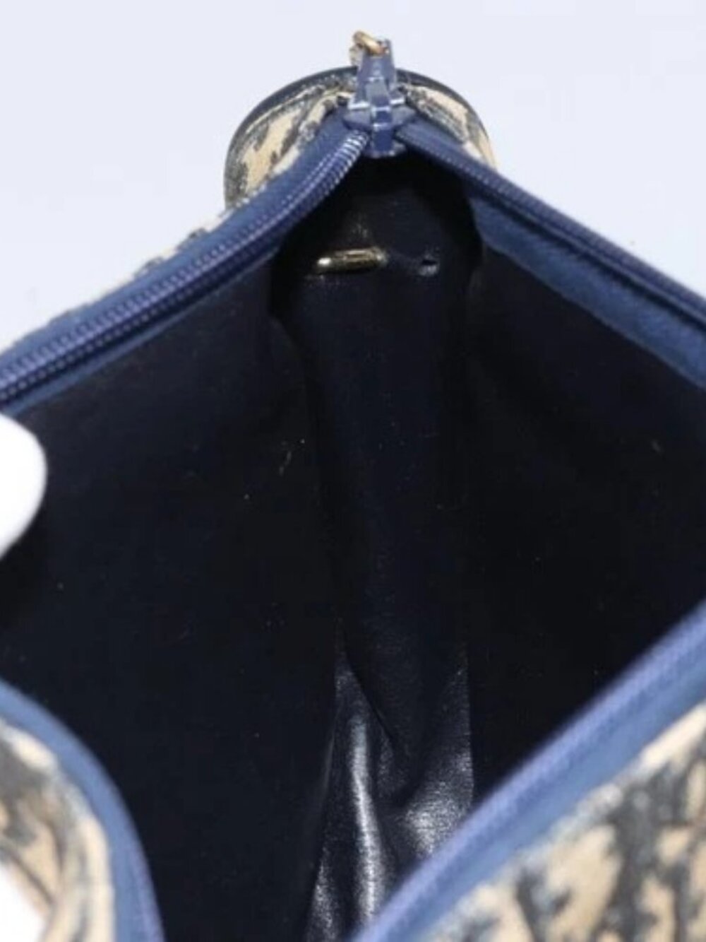 Christian Dior Trotter Canvas Shoulder Bag Navy Gold Auth 171117 - Picture 12 of 15
